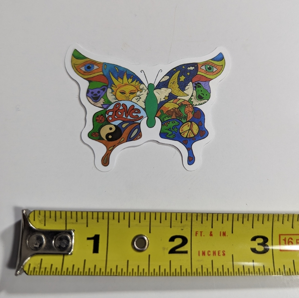Psychedelic Butterfly Sticker - Picture 2 of 2